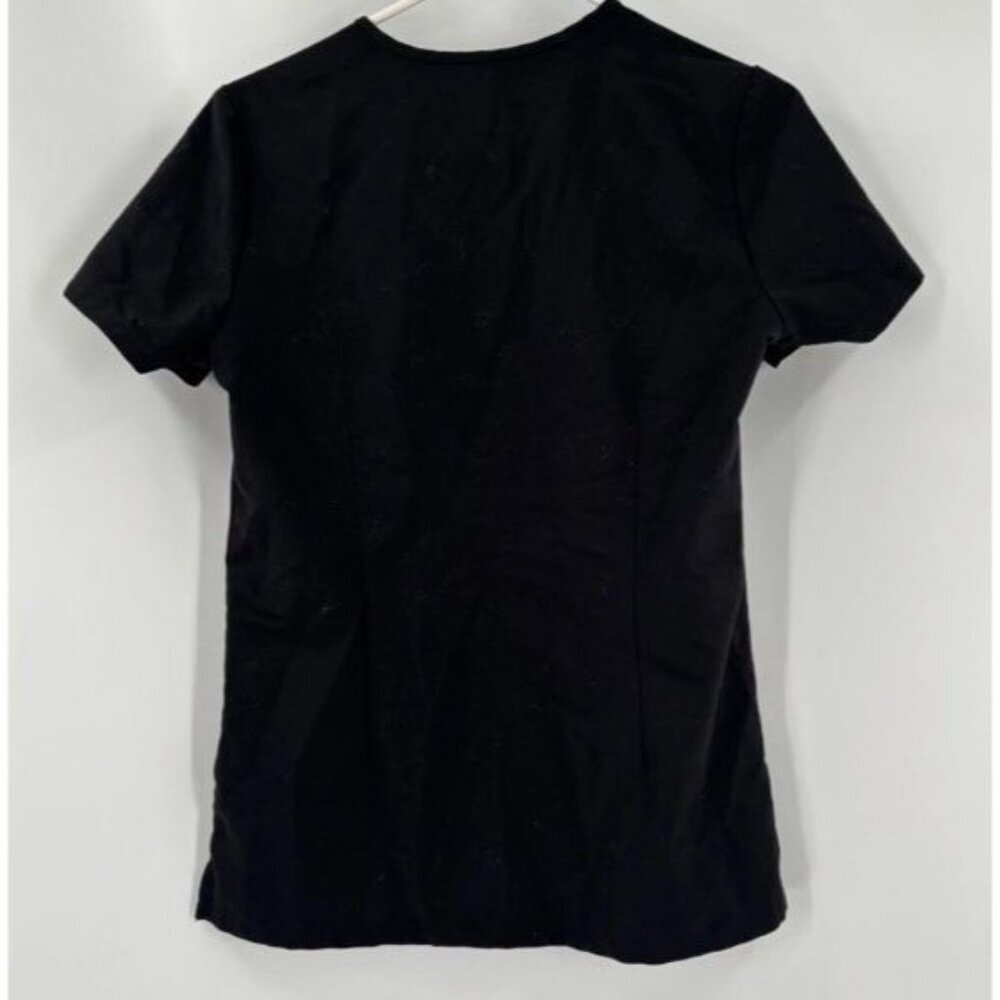 FIGS Casma Technical Collection Womens XS Solid Black Short Sleeve Scrub Top - Picture 3 of 4